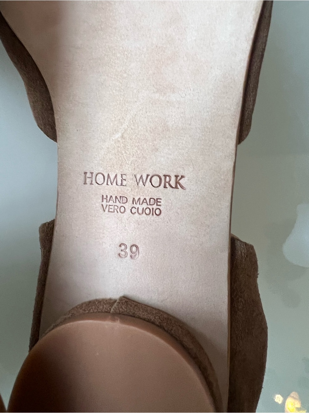 HOME WORK ATELIER Tabi Ballet Flats Suede Brown Minimalist Shoes - Picture 8 of 16